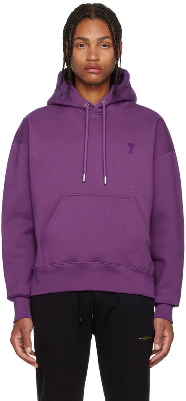 Photo: AMI Paris Purple Ami De Cœur Hoodie