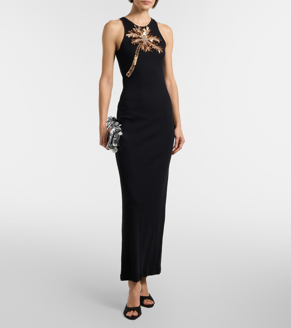 Rabanne Embellished cotton-blend maxi dress