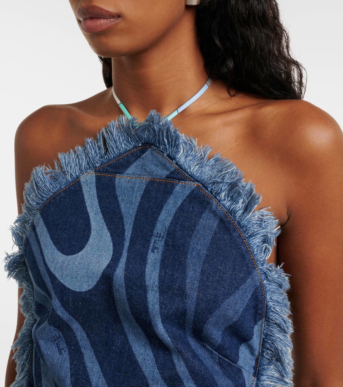 EMILIO PUCCI マルモ ベルト付きデニムジャンプスーツ Pucci Marmo-printed denim jumpsuit Emilio Pucci