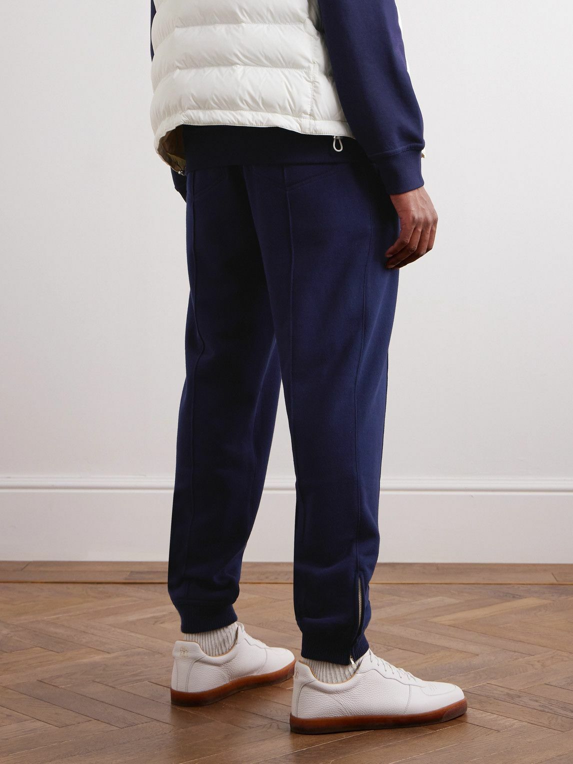 Brunello Cucinelli - Tapered Cotton-Jersey Sweatpants - Blue
