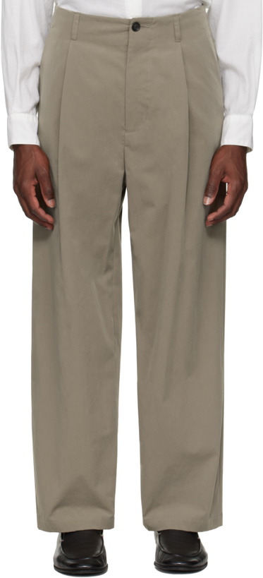 Photo: YOKE Beige 1-Pleat Trousers