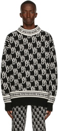 We11done Black Jacquard Logo Sweater