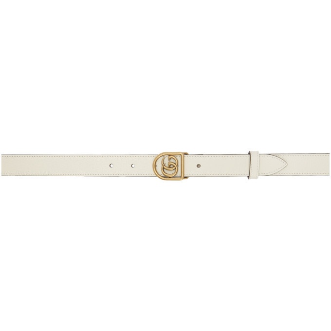 Photo: Gucci White Small GG Marmont Belt