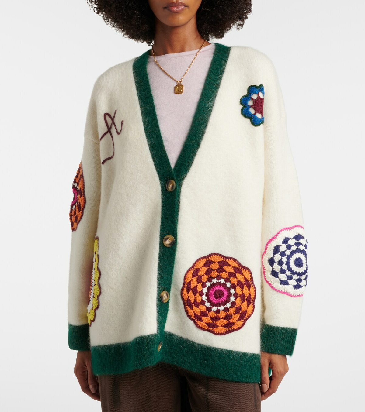 Alémais Crochet mohair and wool-blend cardigan