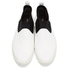 Issey Miyake Men White Vulcanized Mid-Top Sneakers