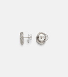 Kamyen 18kt white gold earrings with diamonds and enamel
