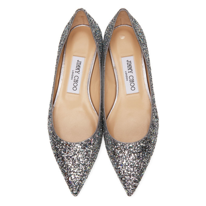 Jimmy choo glitter on sale flats