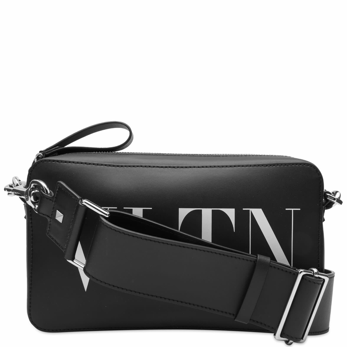 Valentino Men's VLTN Cross Body Bag in Black/White Valentino