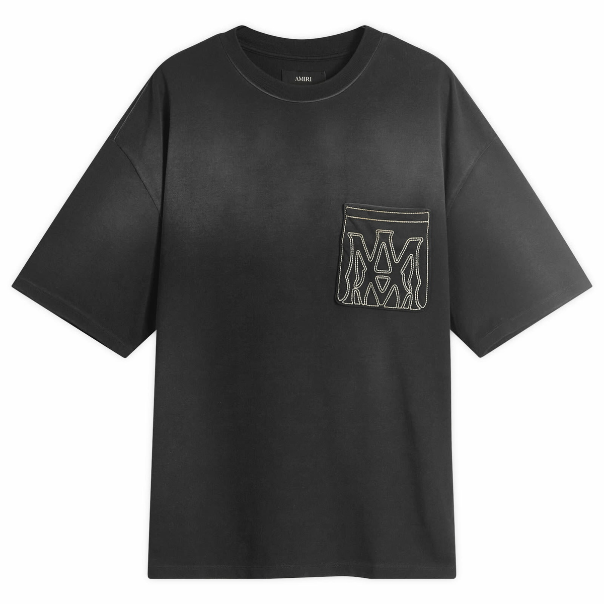 【AMIRI】グレー「MA」刺繍Tシャツ Amiri Grey MA Shotgun Embroidered T-Shirt | Garmentory