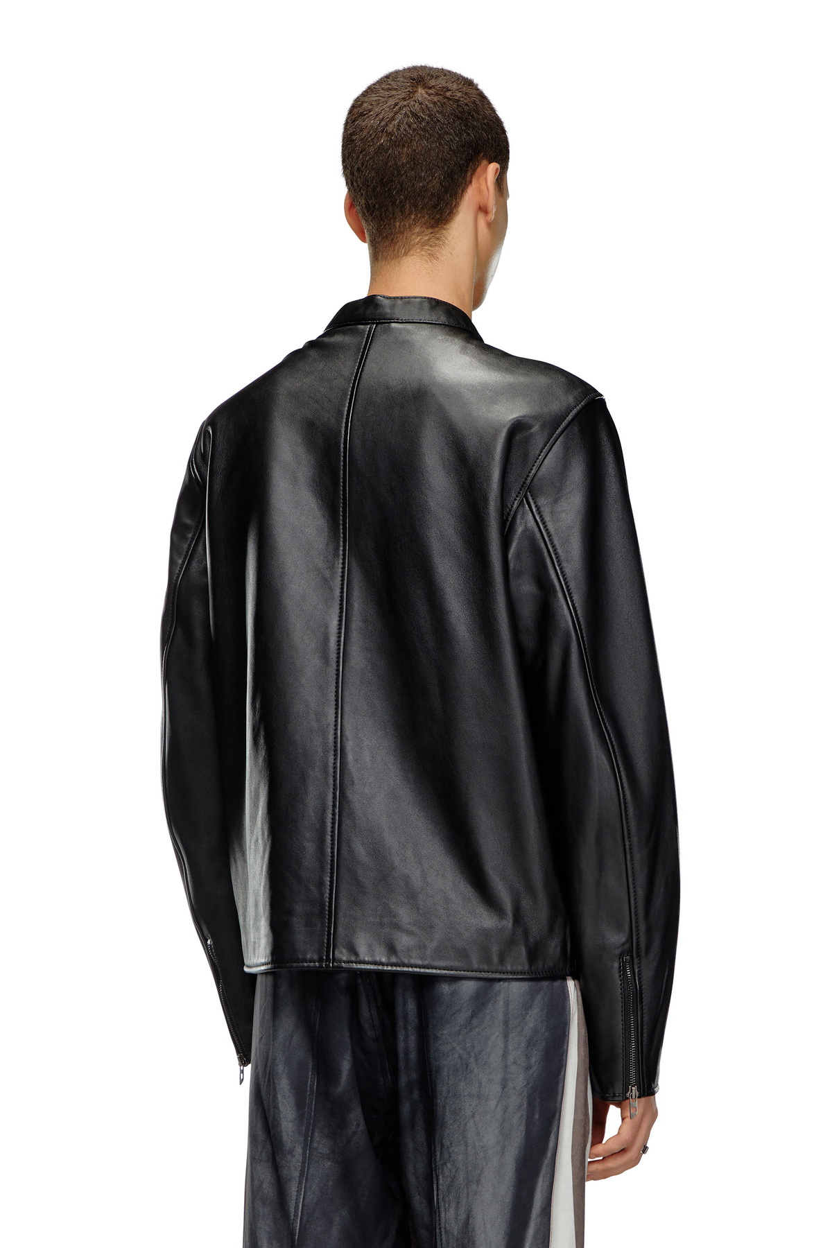 AND logo leather jacket