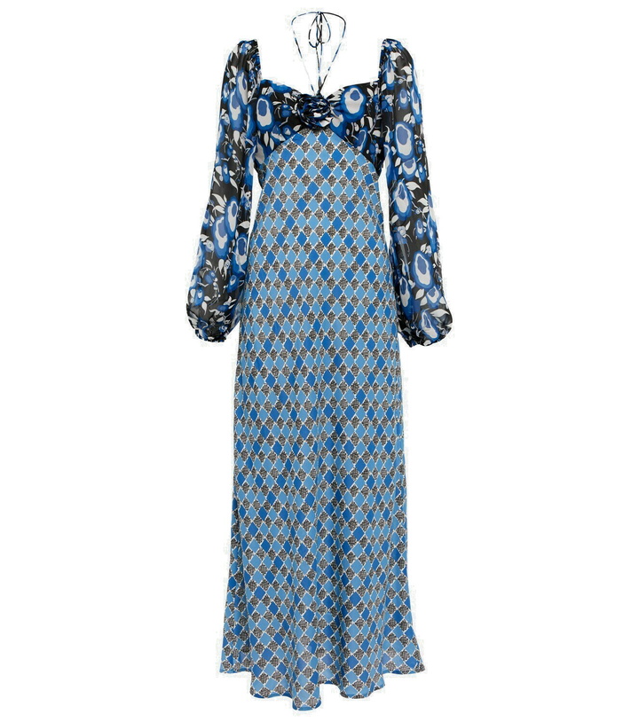 Photo: Rixo Jeanie printed halterneck midi dress