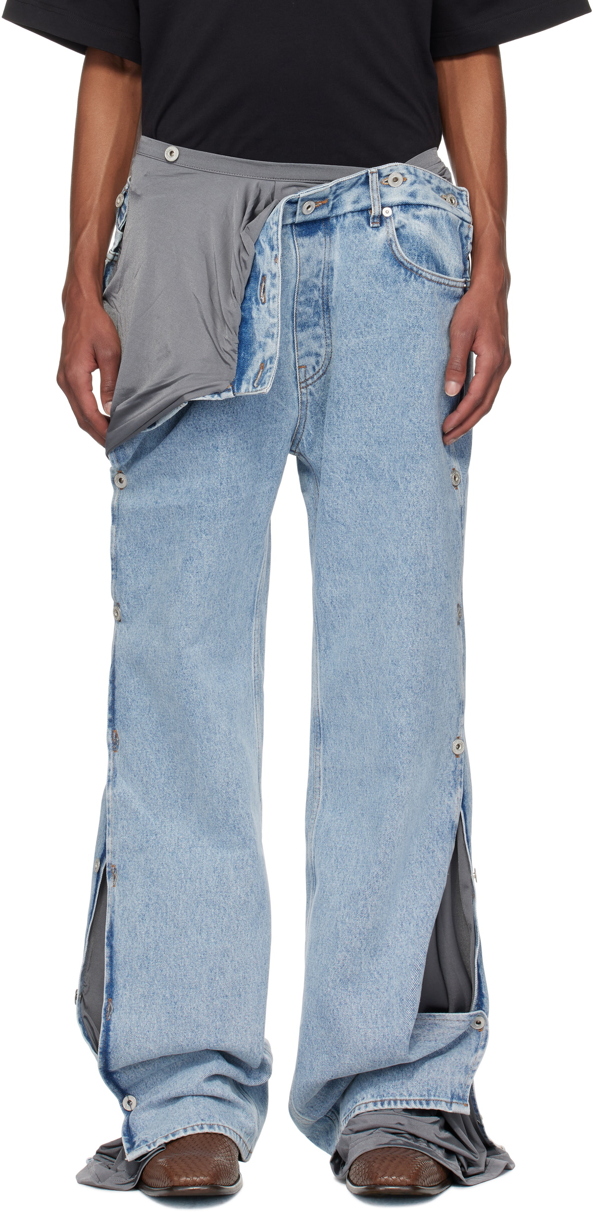 Y/Project Navy Classic Asymmetric Waist Jeans Y/Project