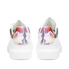 Alexander McQueen Men's Heel Tab Wedge Sole Sneakers in White/Multi