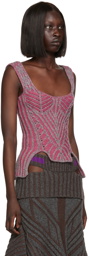 Paolina Russo Pink & Gray Warrior Corset Tank Top