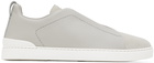 ZEGNA SSENSE Exclusive Gray Triple Stitch Sneakers