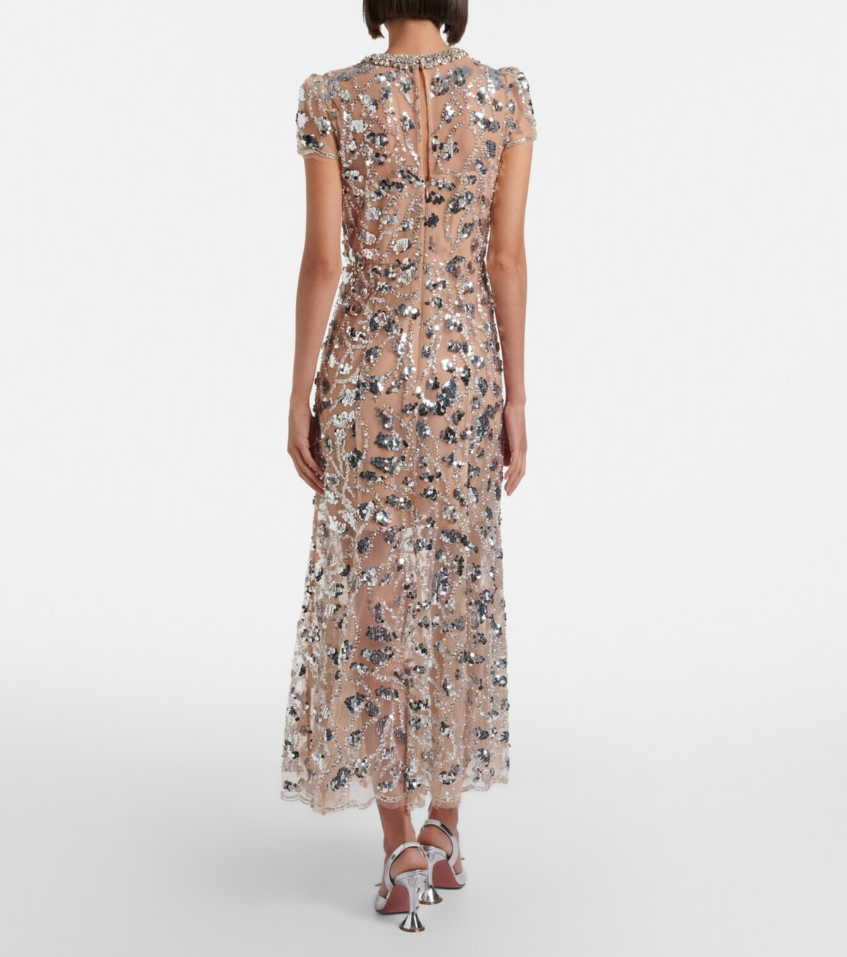 Self-Portrait Sheer sequined cocktail dress