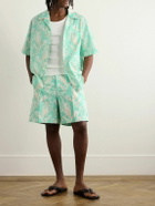 Valentino Garavani - Metamorphos Straight-Leg Printed Cotton-Poplin Shorts - Blue