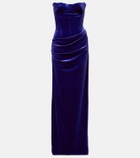Alex Perry Draped velvet bustier gown