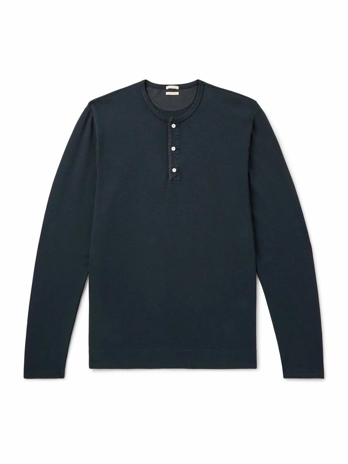 Massimo Alba - Manchester Cotton-Jersey Henley T-Shirt - Blue