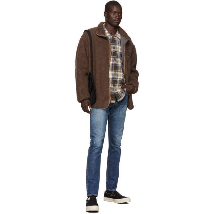 South2 West8 Brown Sherpa Piping Jacket