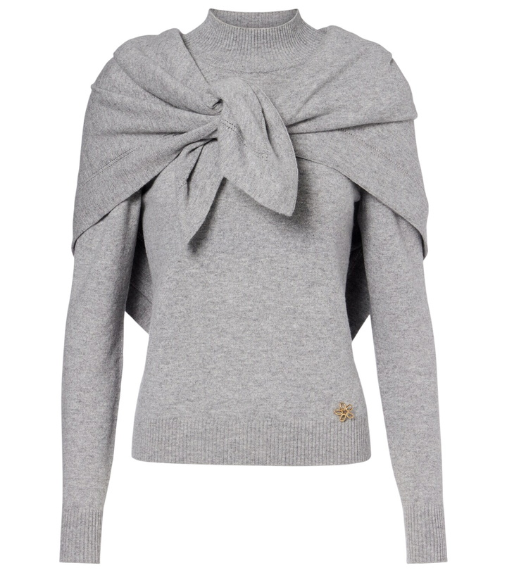 Photo: Oscar de la Renta Scarf-detail cashmere sweater