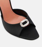 Amina Muaddi Camelia embellished satin mules