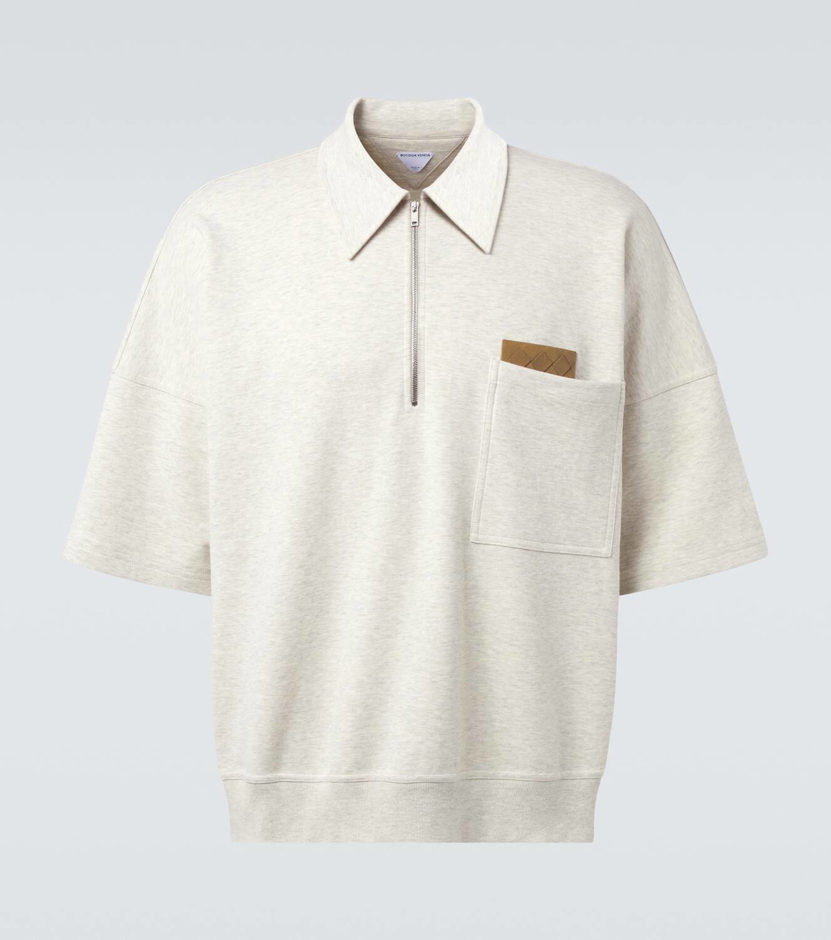 Bottega Veneta Zip-up cotton jersey polo shirt Bottega Veneta