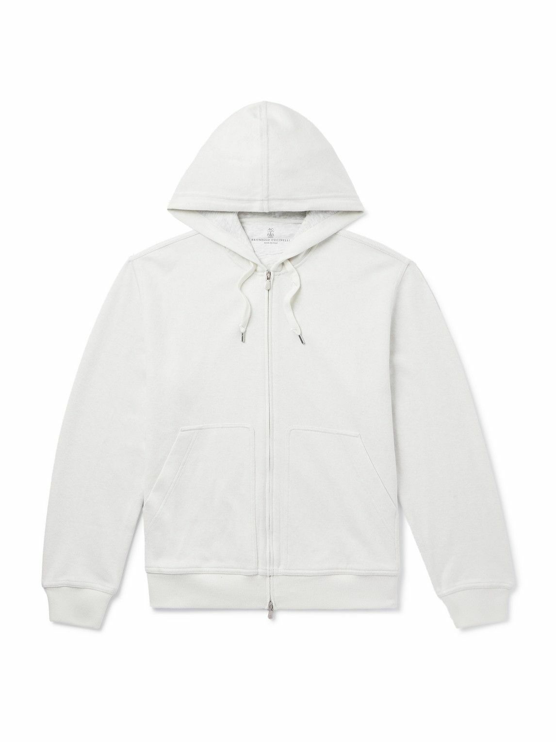 Brunello Cucinelli - Cotton-Blend Jersey Zip-Up Hoodie
