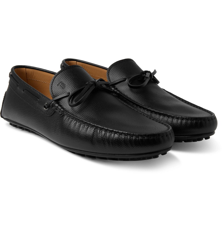 Photo: TOD'S - City Full-Grain Leather Driving Shoes - Black
