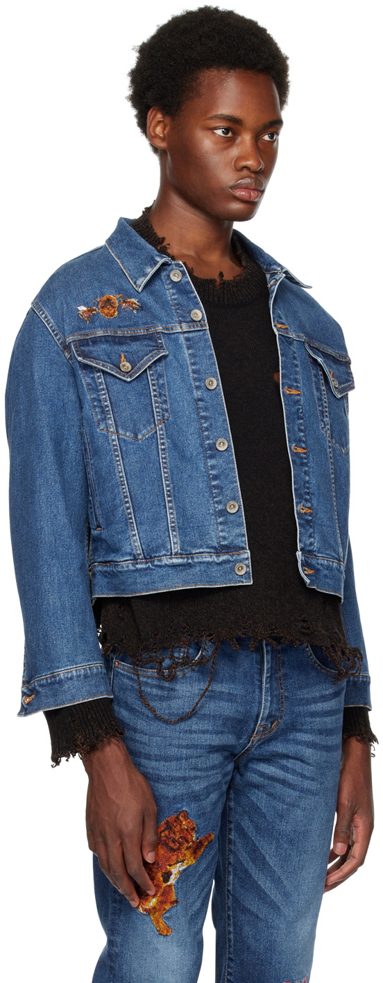 Doublet Blue Embroidered Denim Jacket Doublet