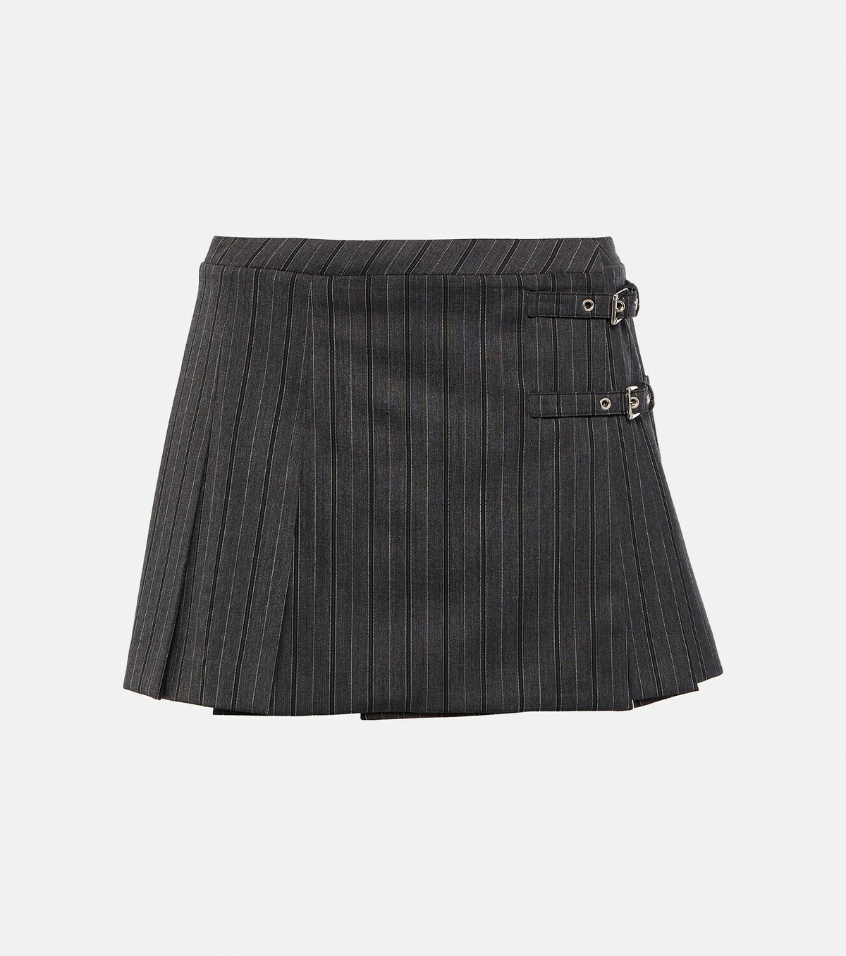 Alessandra Rich Belted pinstriped miniskirt