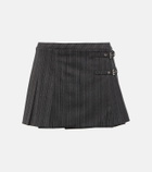 Alessandra Rich Belted pinstriped miniskirt