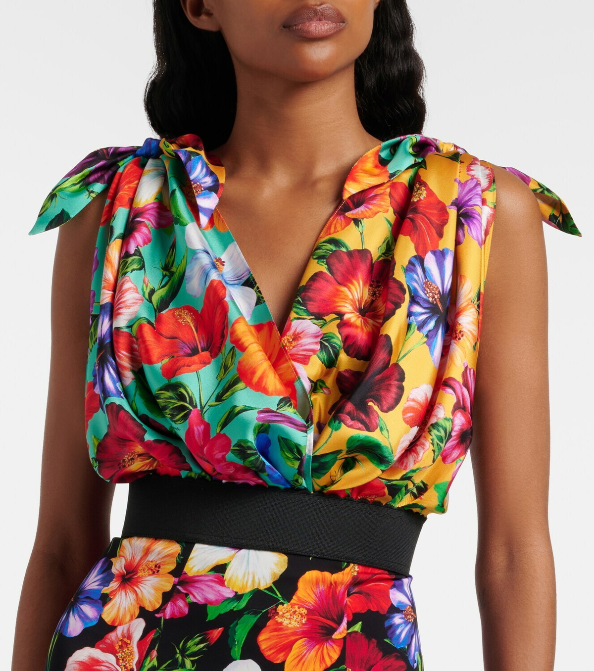 Dolce&Gabbana Floral silk-blend playsuit