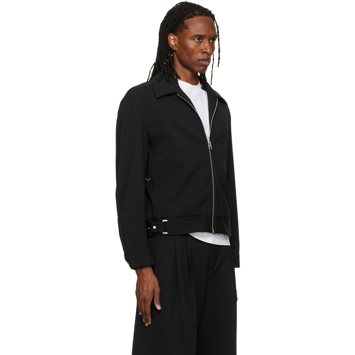 Hugo Black Modern-Fit Performance-Stretch Canvas Jacket