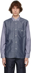 Junya Watanabe White Cotton Check Shirt