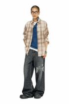 Diesel Check shirt in fluid fabric - Shirts Mens in Brown