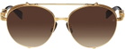 Balmain Gold & Brown Brigade II Sunglasses