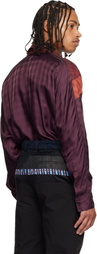 Edward Cuming Burgundy Sag Arm Flex Shirt