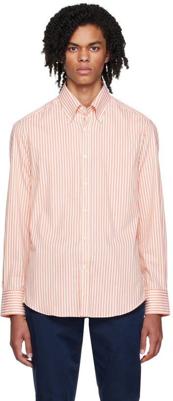 Photo: Brunello Cucinelli Orange Striped Shirt