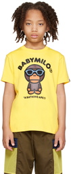 BAPE Kids Yellow Baby Milo Sunglass Patch T-Shirt
