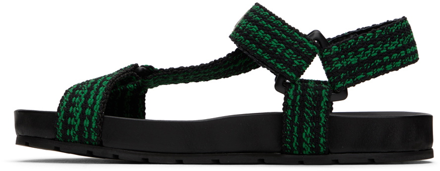 Bottega Veneta Black & Green Trip Sandals Bottega Veneta