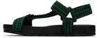 Bottega Veneta Black & Green Trip Sandals