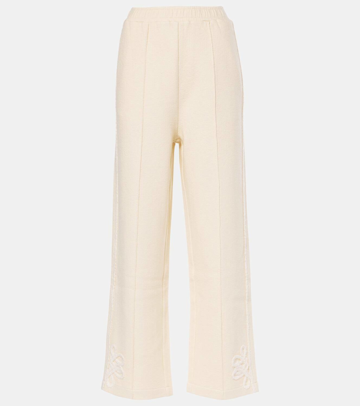 Xu Zhi Embroidered wool and cotton-blend sweatpants