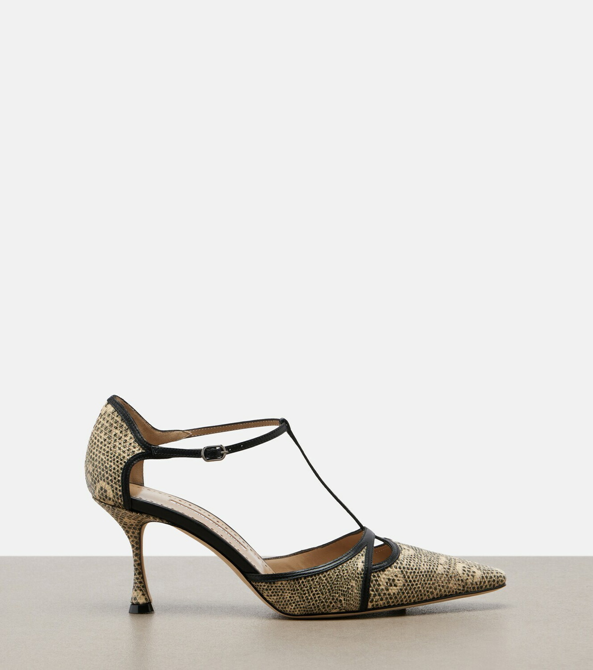 Manolo Blahnik Gish lizard-print leather pumps