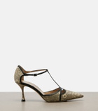 Manolo Blahnik Gish lizard-print leather pumps
