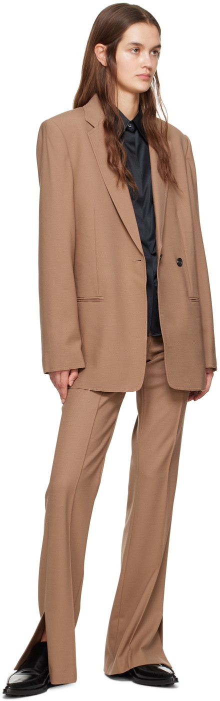 Helmut Lang Brown Single-Double Breasted Blazer