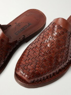 Yuketen - Polanco Woven Leather Mules - Brown