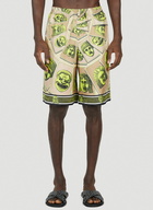 Versace - Mask Silk Shorts in Beige