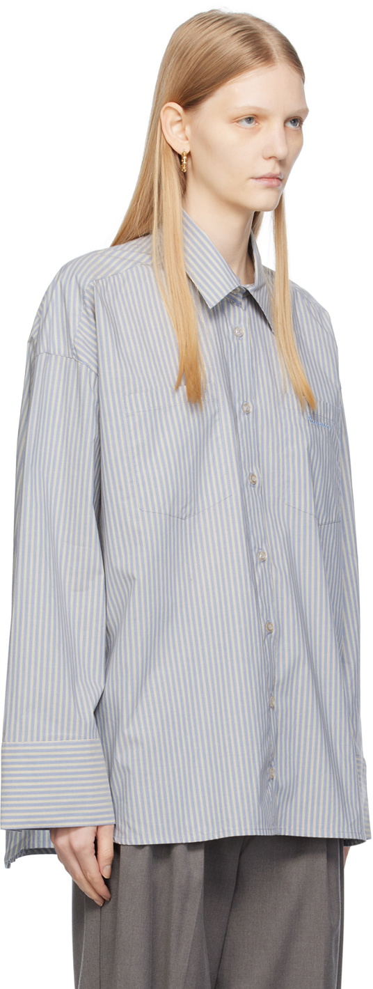 REMAIN Birger Christensen Blue Oversized Shirt REMAIN Birger Christensen