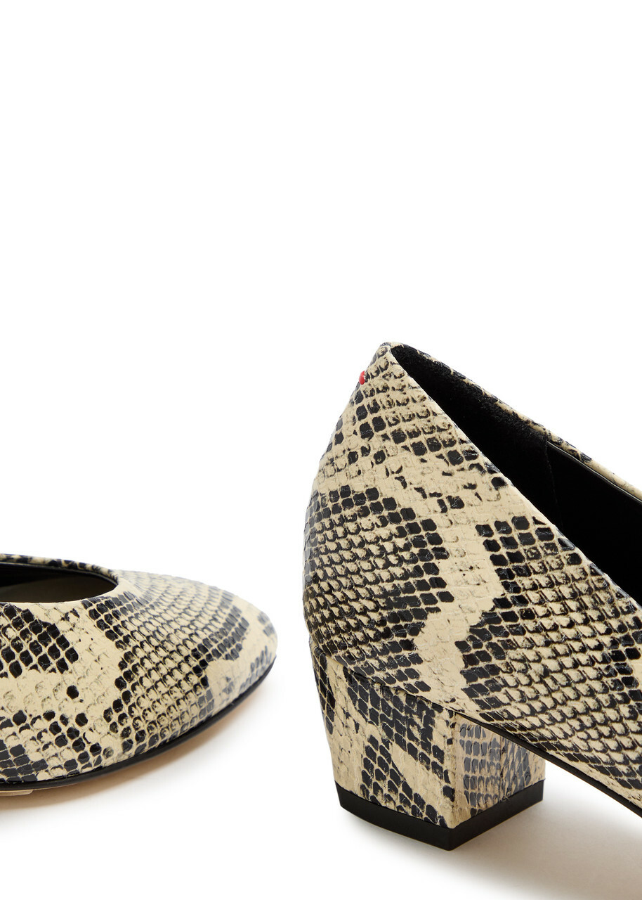 Aeyde Helia 35 Python-effect Leather Pumps